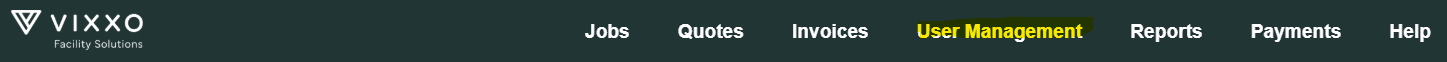 User Management navigation