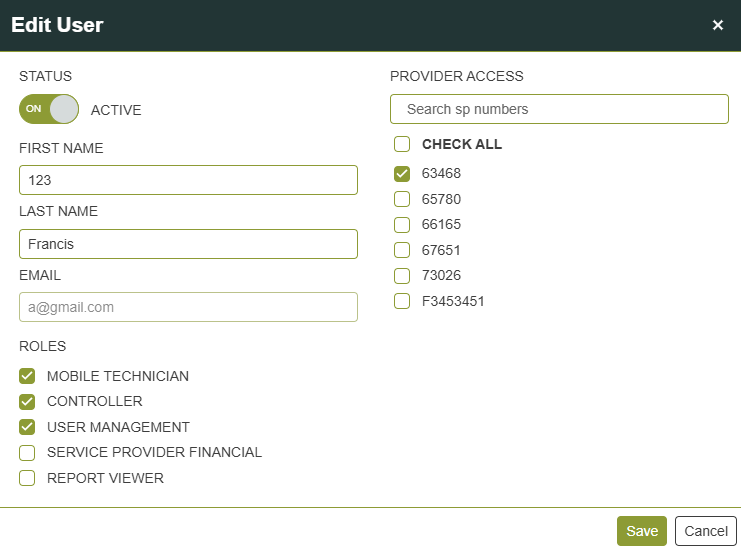 Edit user details
