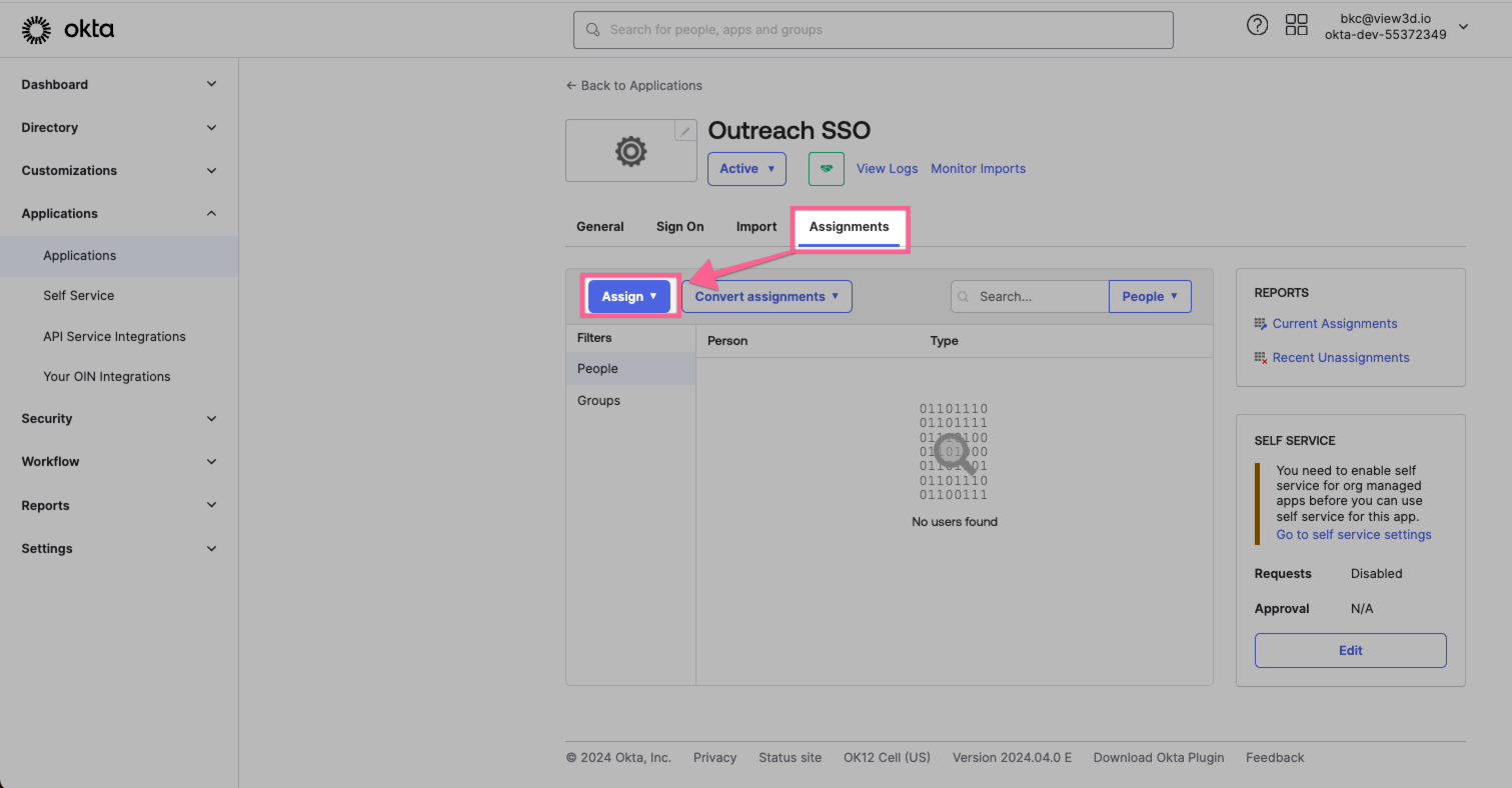 Okta, Assignments, Assign
