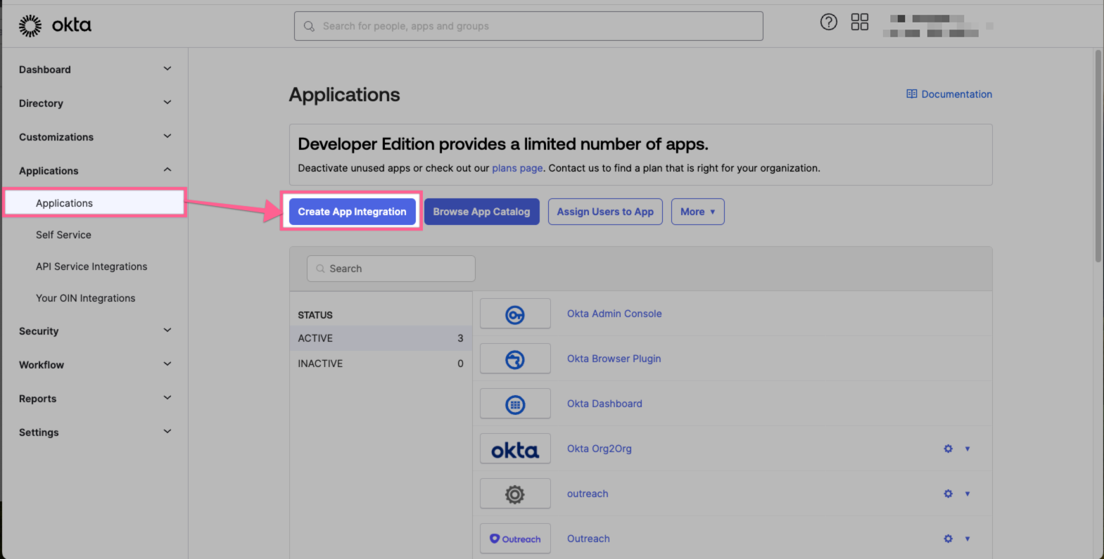 Okta, Applications, Create App Integrations