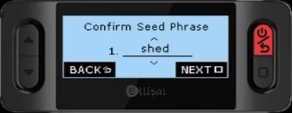 Verify your seed phrase. (Only the first 4 letters are needed.)