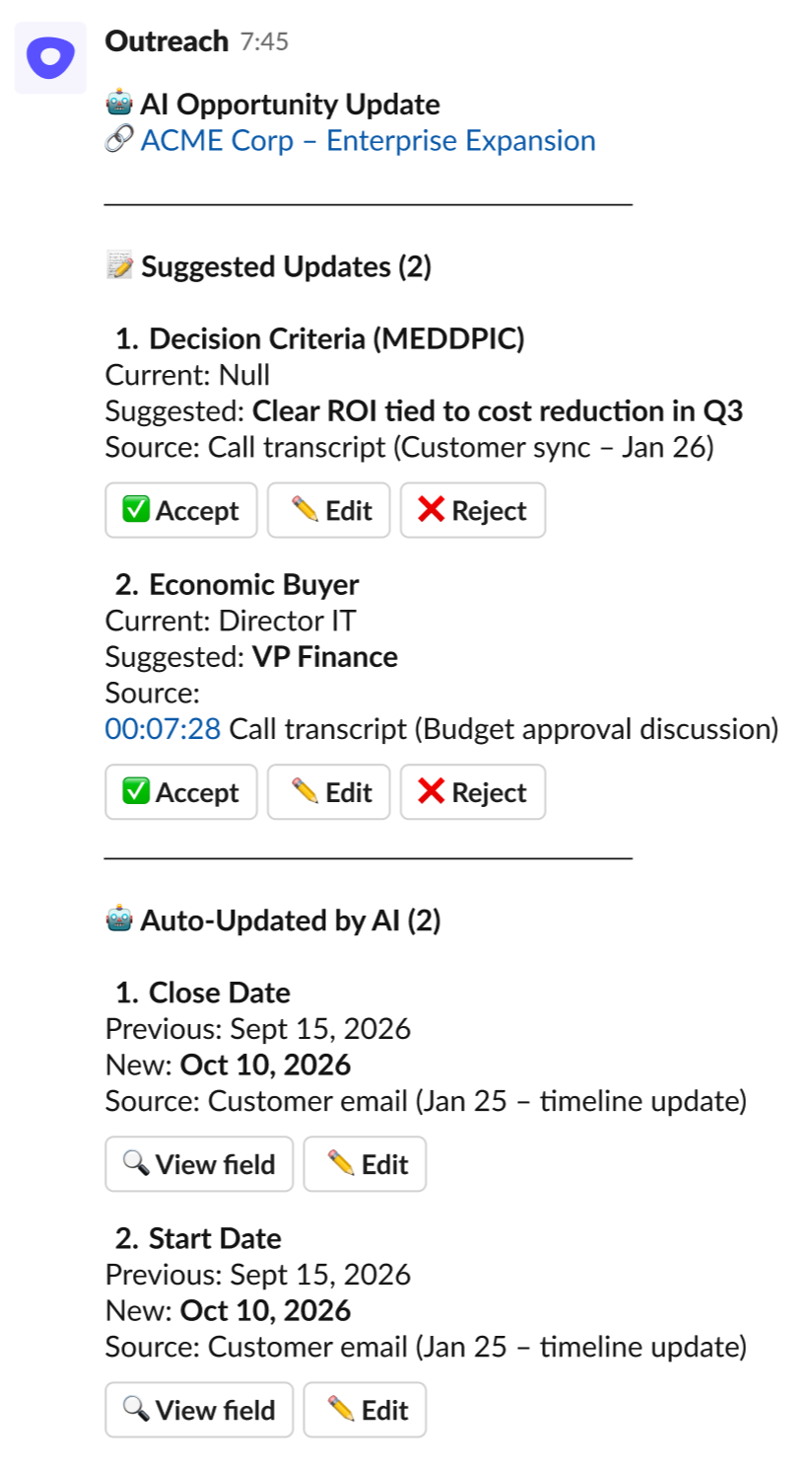 Slack notification example