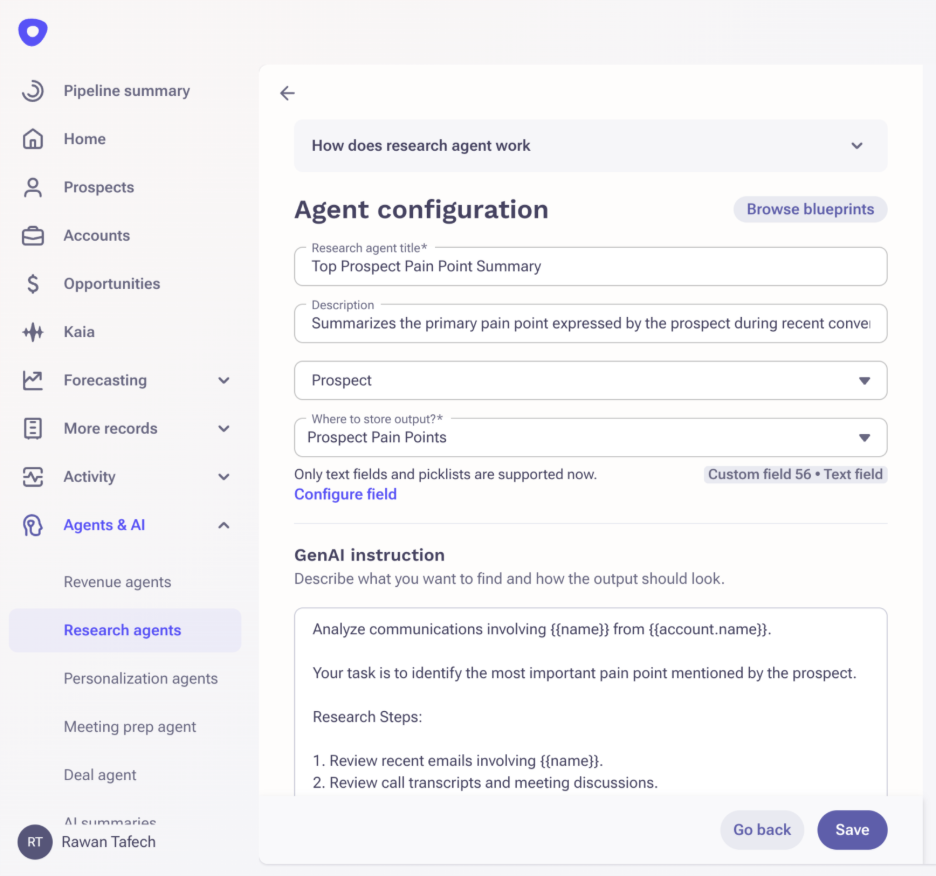 Research Agent for Prospects