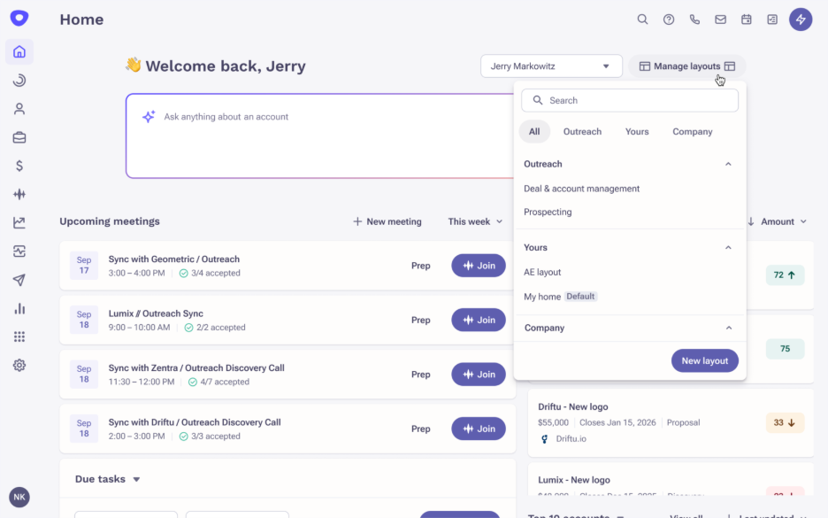 Personalized Homepage