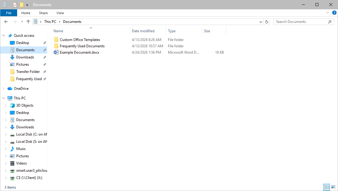 ProZone file explorer layout