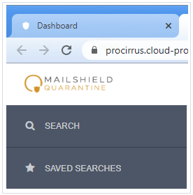 Search and Saved Searches options in the Compliance Archive