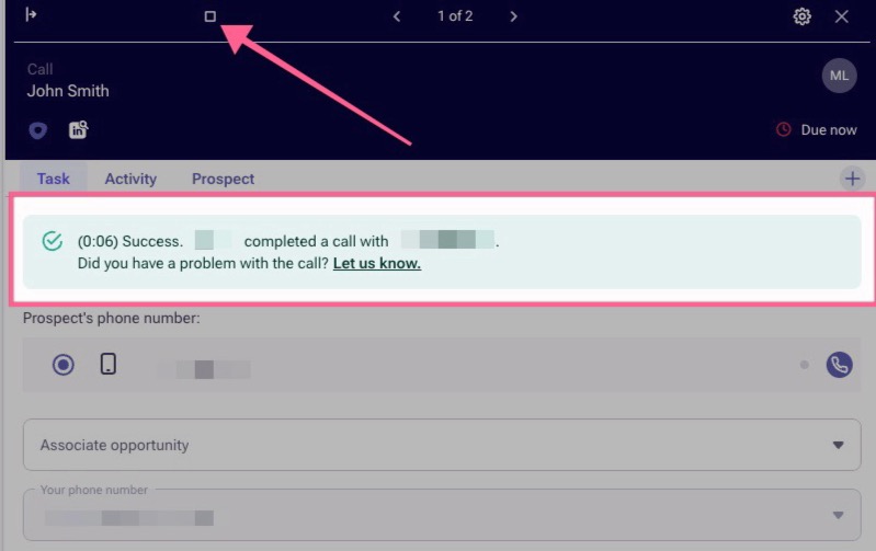 Previously attempted call task in sequential dialer