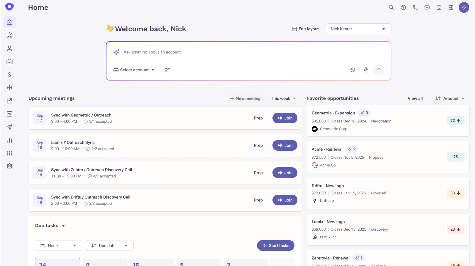 Deal and Account Management template with Omni