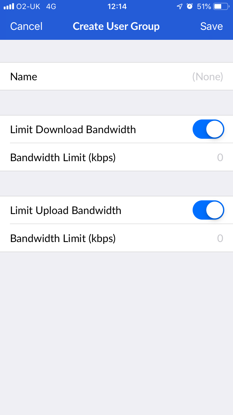 UniFi App Traffic Bandwidth Limits UniFiCloud