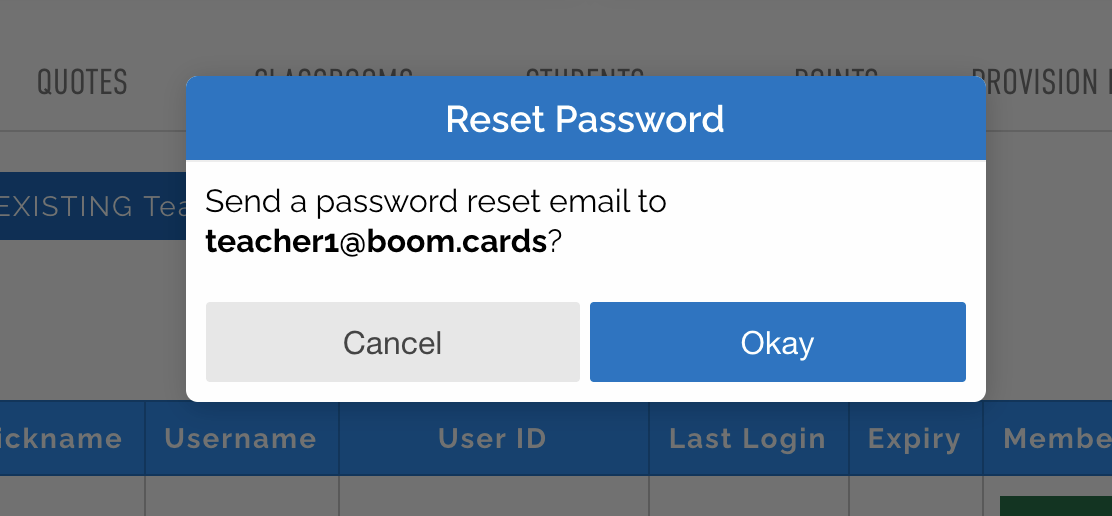 Reset Password question