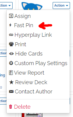 FastPlay and Fast Pins to Play and Share Decks : Boom Learning Support