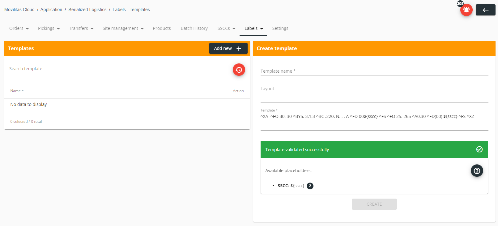 Managing ZPL Printing Templates for SSCCs (Serialized Logistics