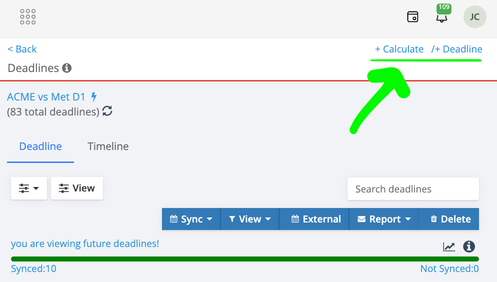FAQ - Calendar - Calculate deadlines : LawToolBox Support