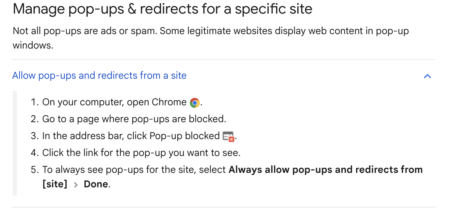 Help Popup Blockers LawToolBox Support