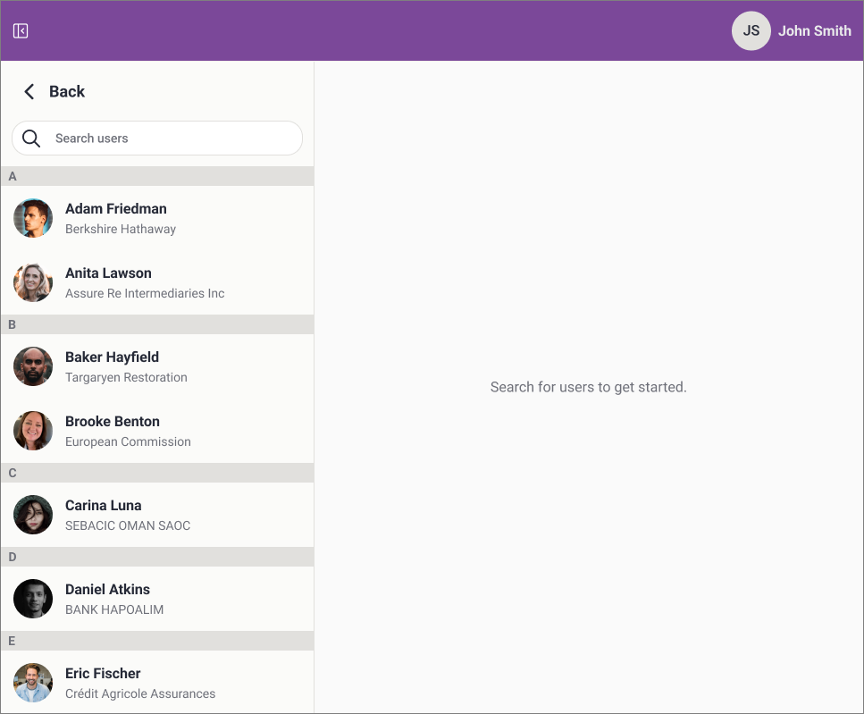 Image of Chat Pop-up of Recent Conversations..