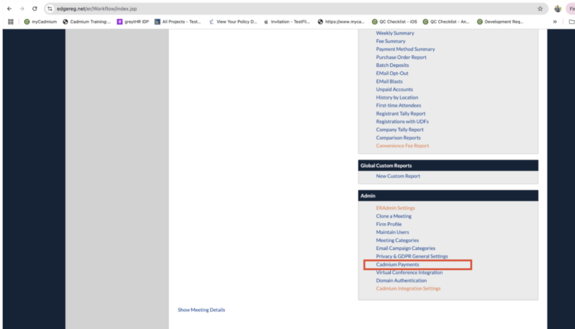 Select Cadmium Payments