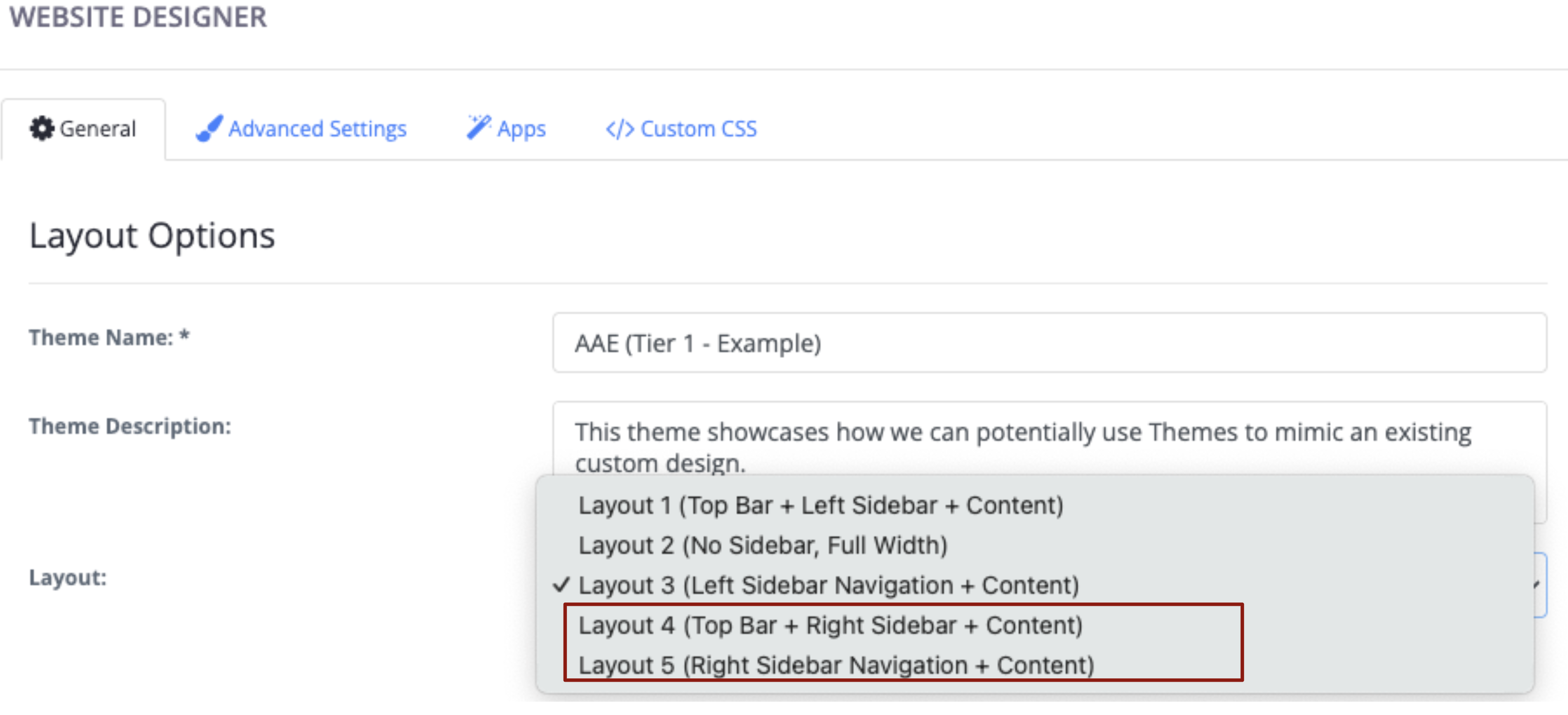 New Right-Side Sidebar Layouts Added to Themes Workflow