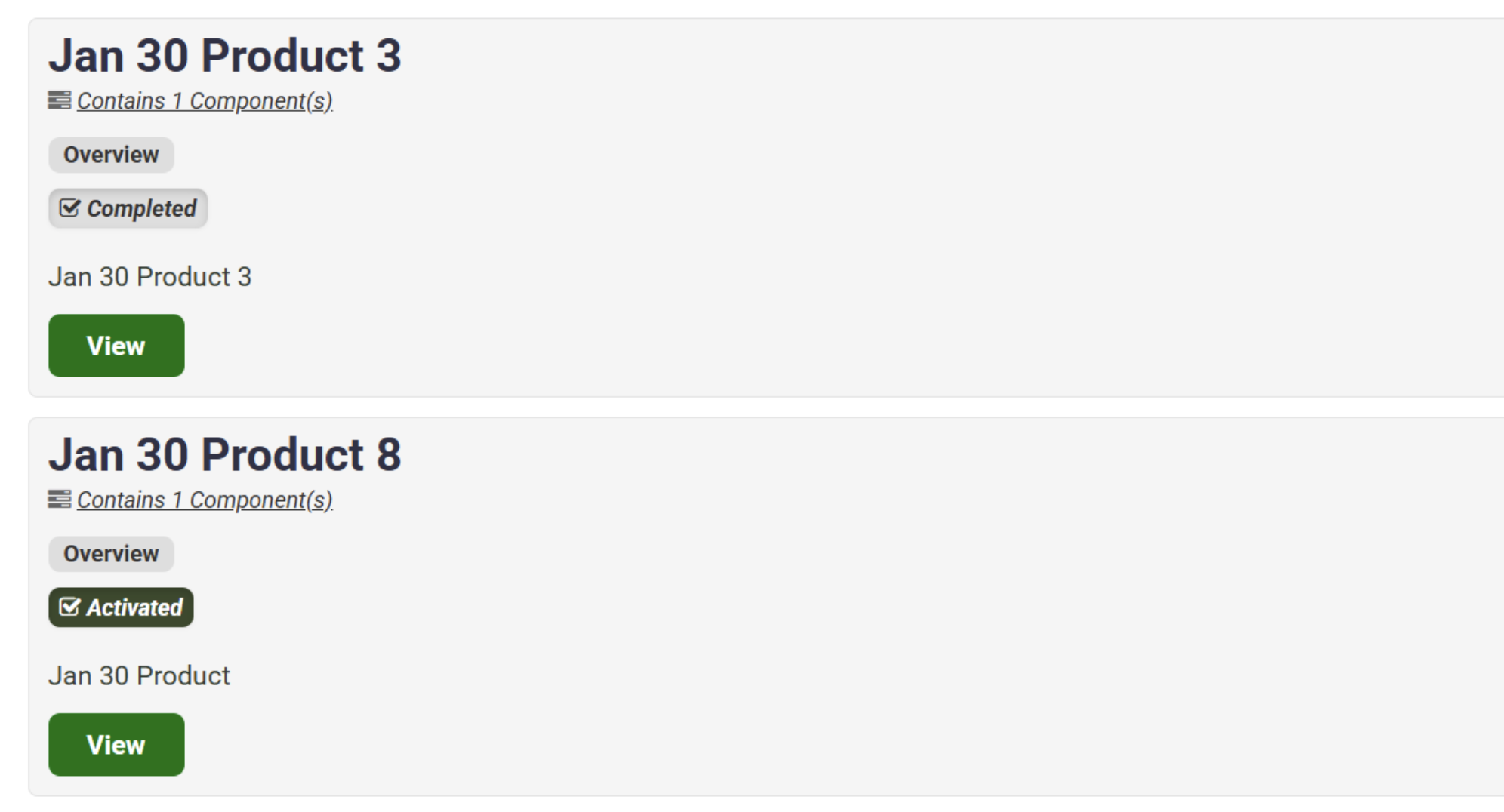Image of the Updated Product Status Labels.