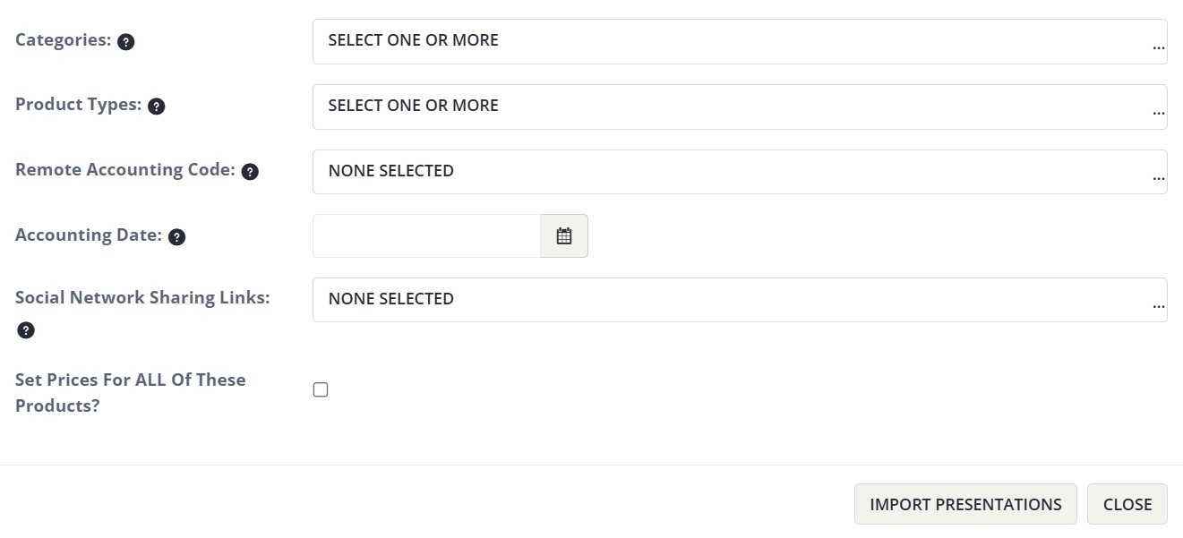 Image of the Fields Available in Custom Data Import.