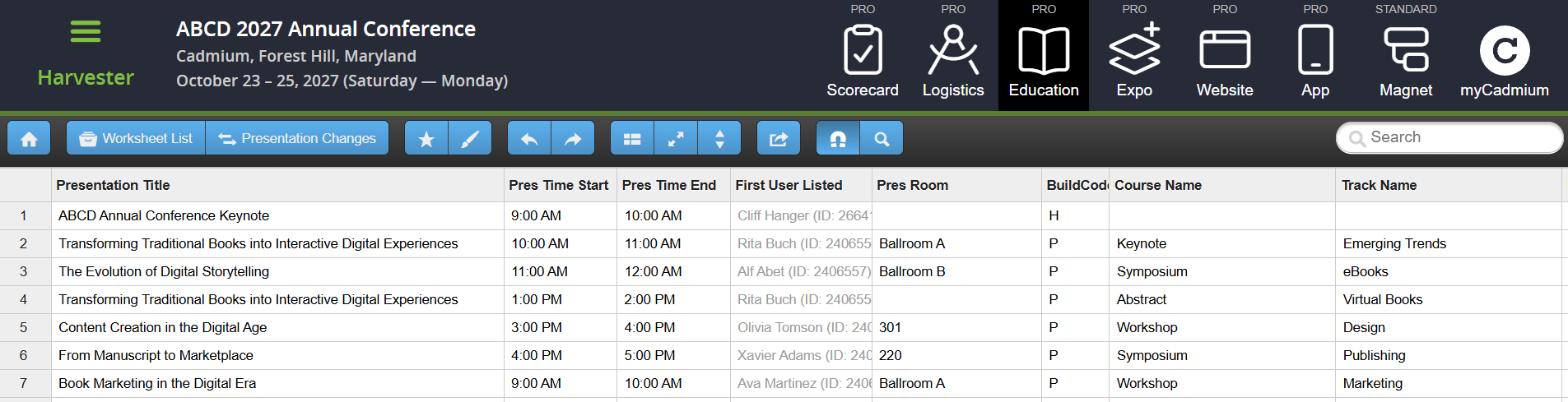 Image of the Education Harvester Worksheet Showing the Return of the Black Text on White Background.