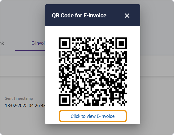 Scan QR Code or Click to view E-invoice