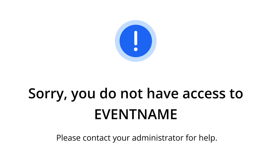 Image of the No Access Message.