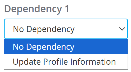 Image of the Dependency Dropdown.