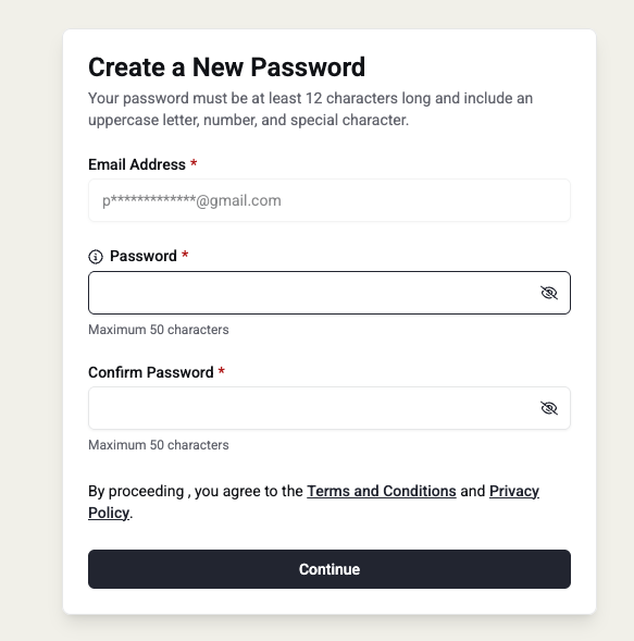 Create New Password