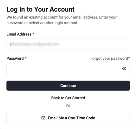 Log in to your account 