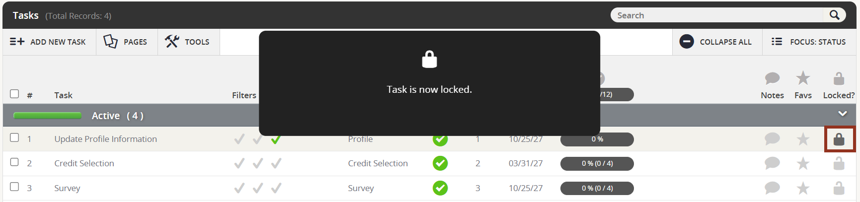 Image of the Survey Magnet Task Lock Icon.