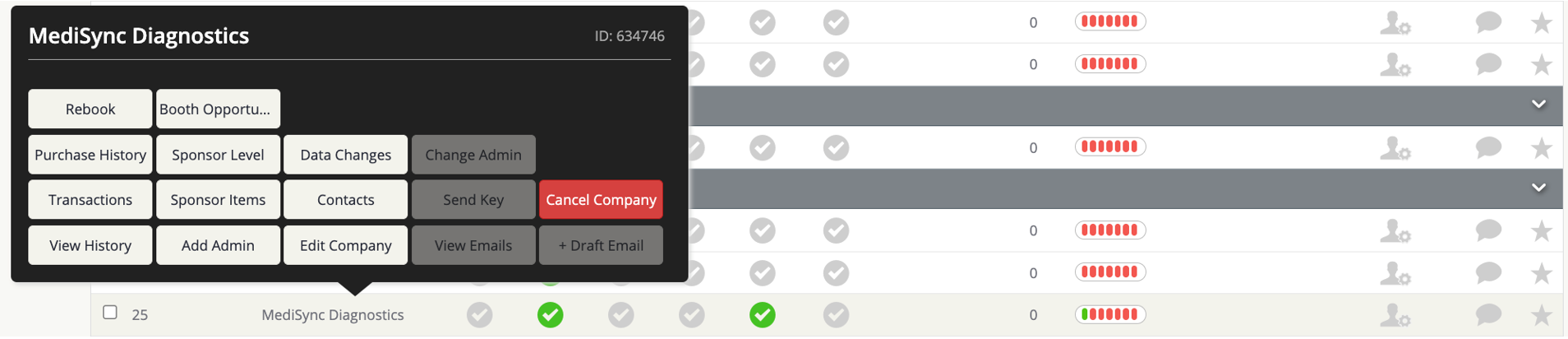 Image of the Cancel Company Button.