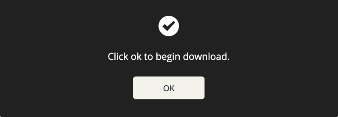 Image of the confirmation message.