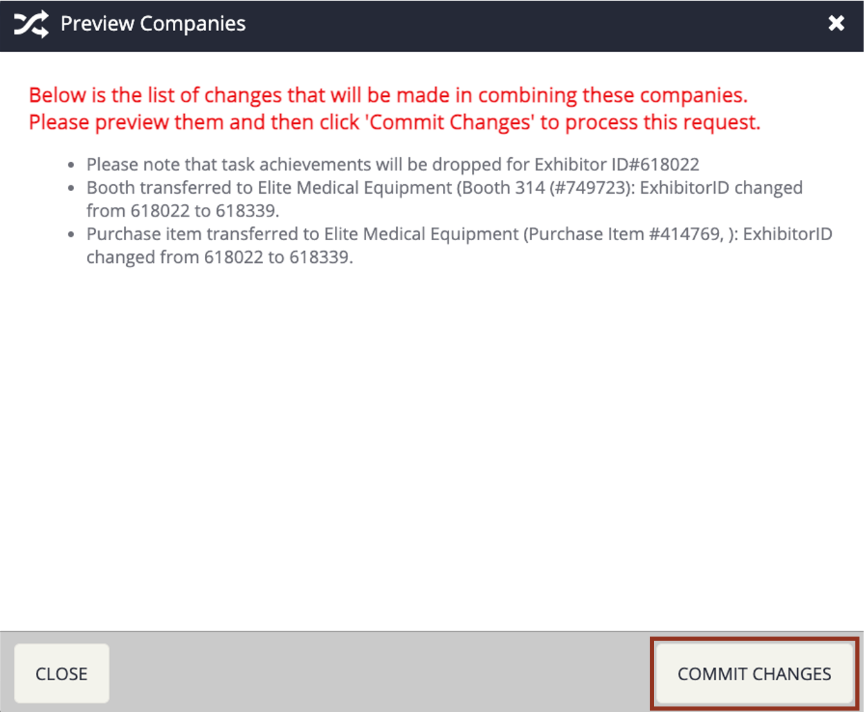 Image of the Commit Changes Button.