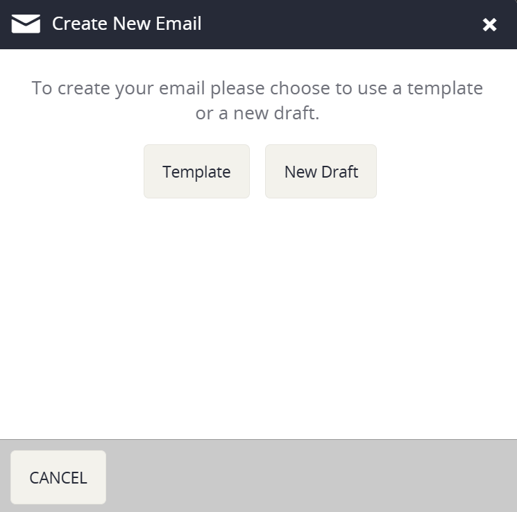 Image of the Create New Email Popup.