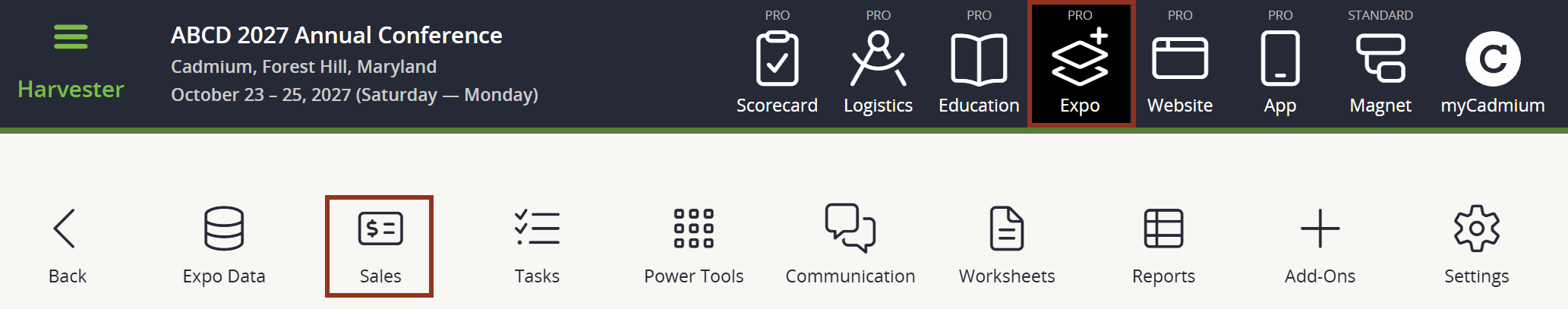 Image of the Expo Harvester Sales Page Icon.