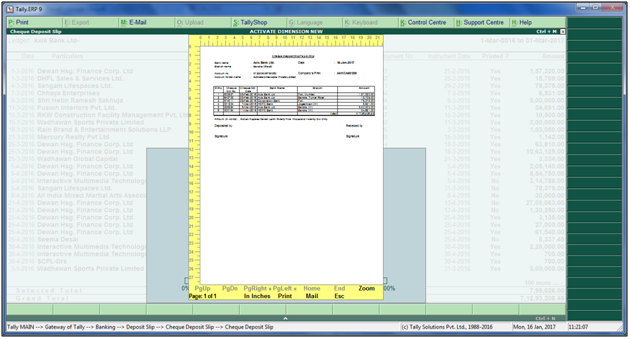 Cash Deposit Slip Tally Erp 9 Banking Features Software Work I P Ltd