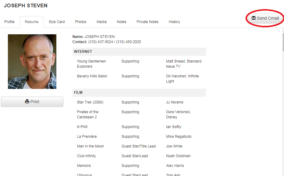 CASTING How to Send a cMail Message Breakdown Express / Actors