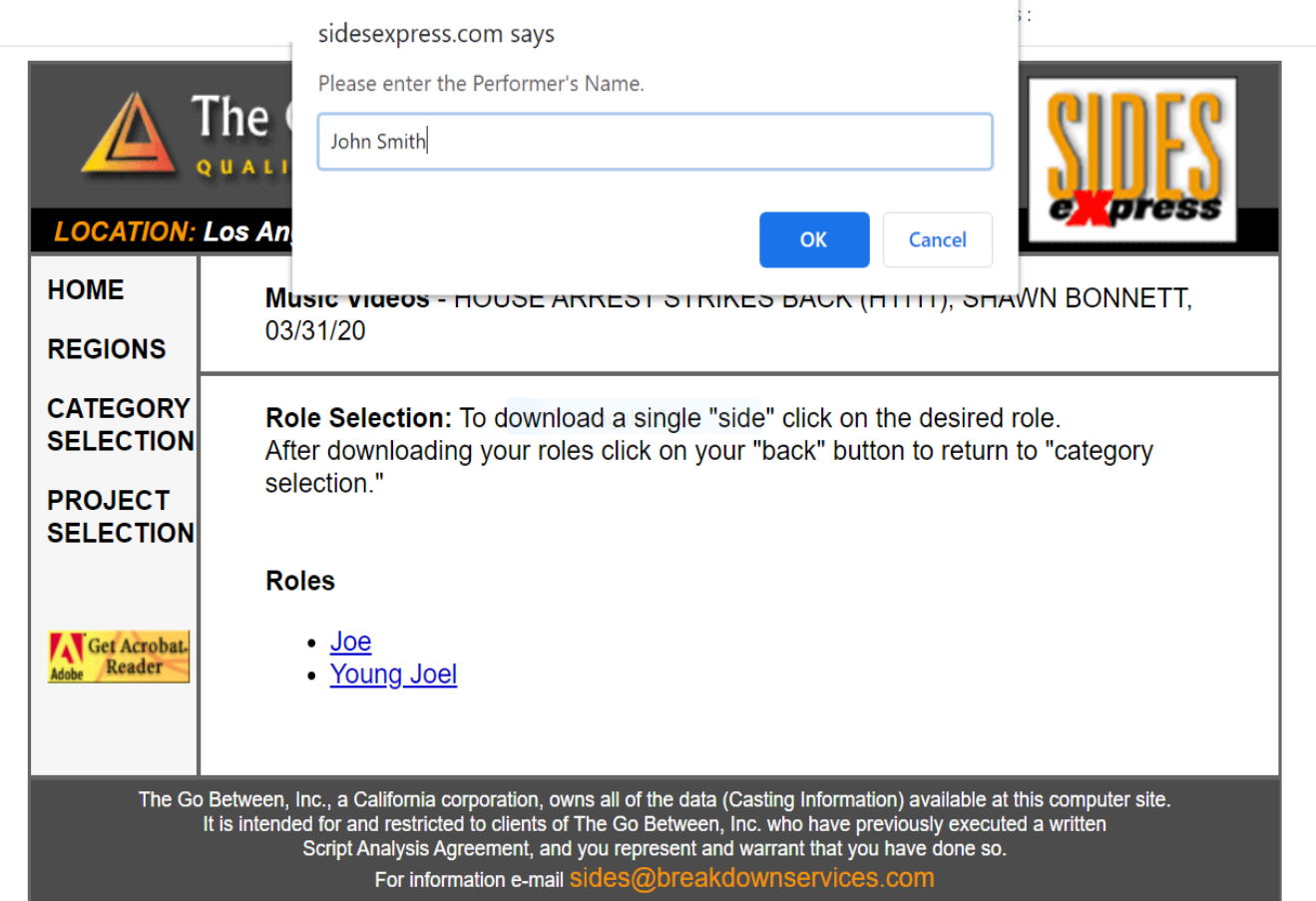 TALENT REPRESENTATIVES How to Access Sides on Sides Express