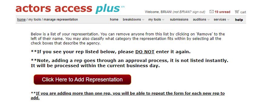 Actors How To Link To A New Talent Representative Breakdown Express Actors Access Solutions