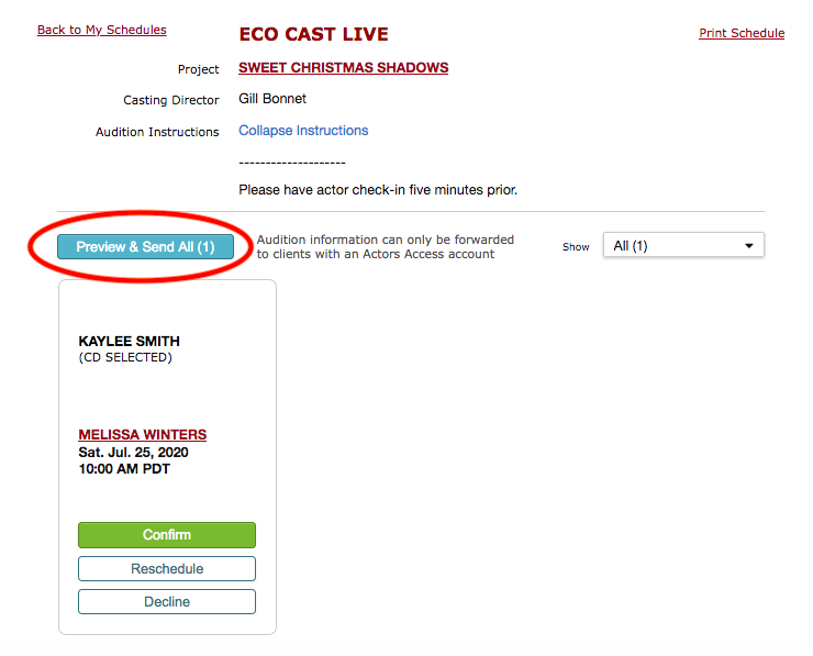 How to Respond to Audition Schedules Breakdown Express / Actors