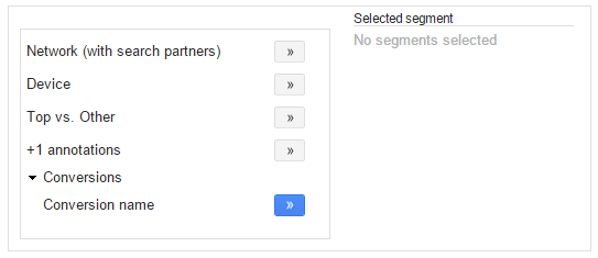 Select Conversion Name