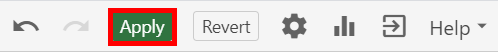 Top right corner, Panopto Editor. On it, the "Apply" button appears highlighted by a red box.