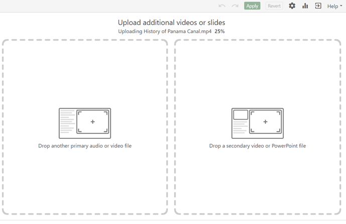 Upload additional screens or slides window