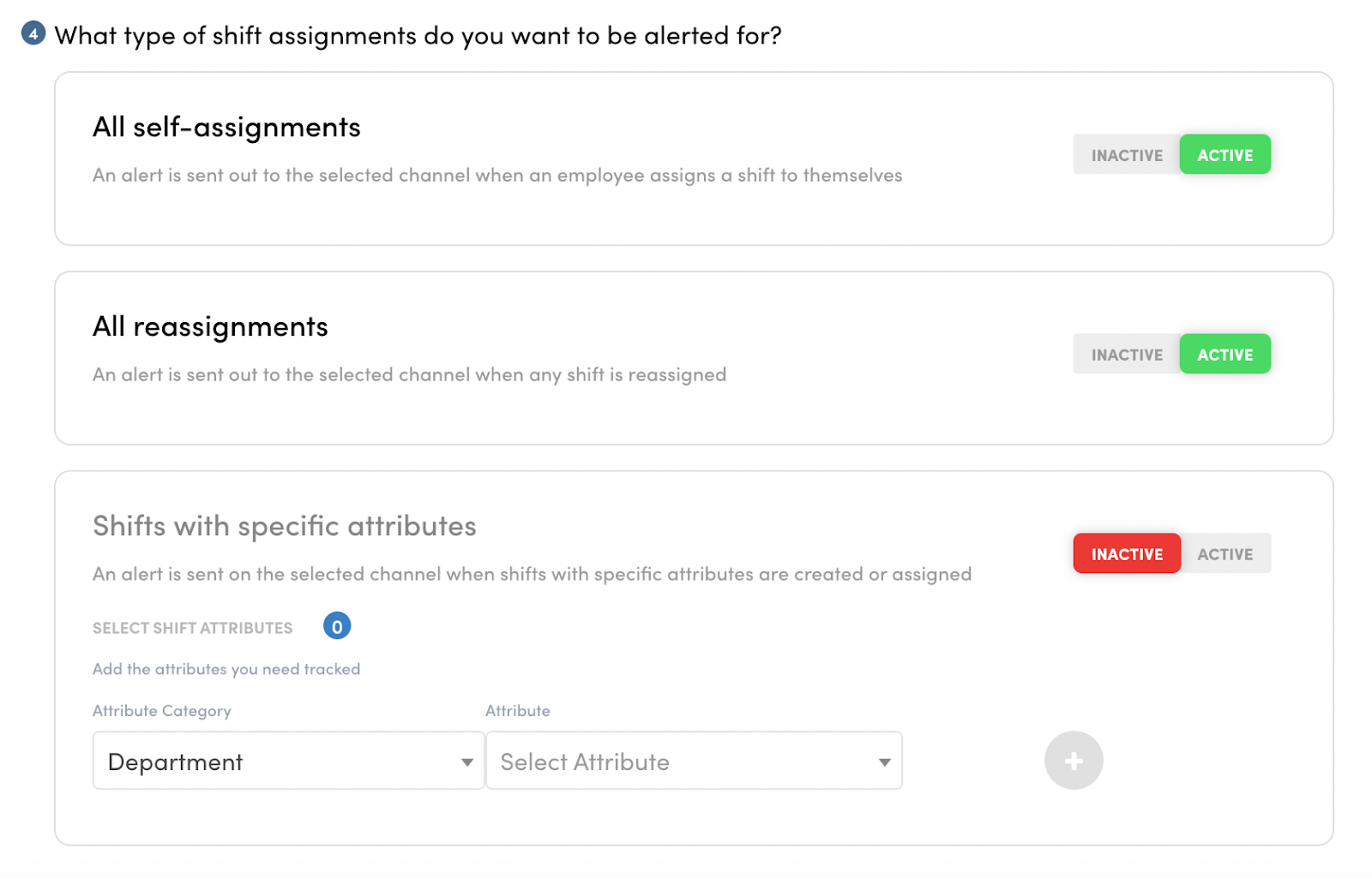 How to configure shift alerts