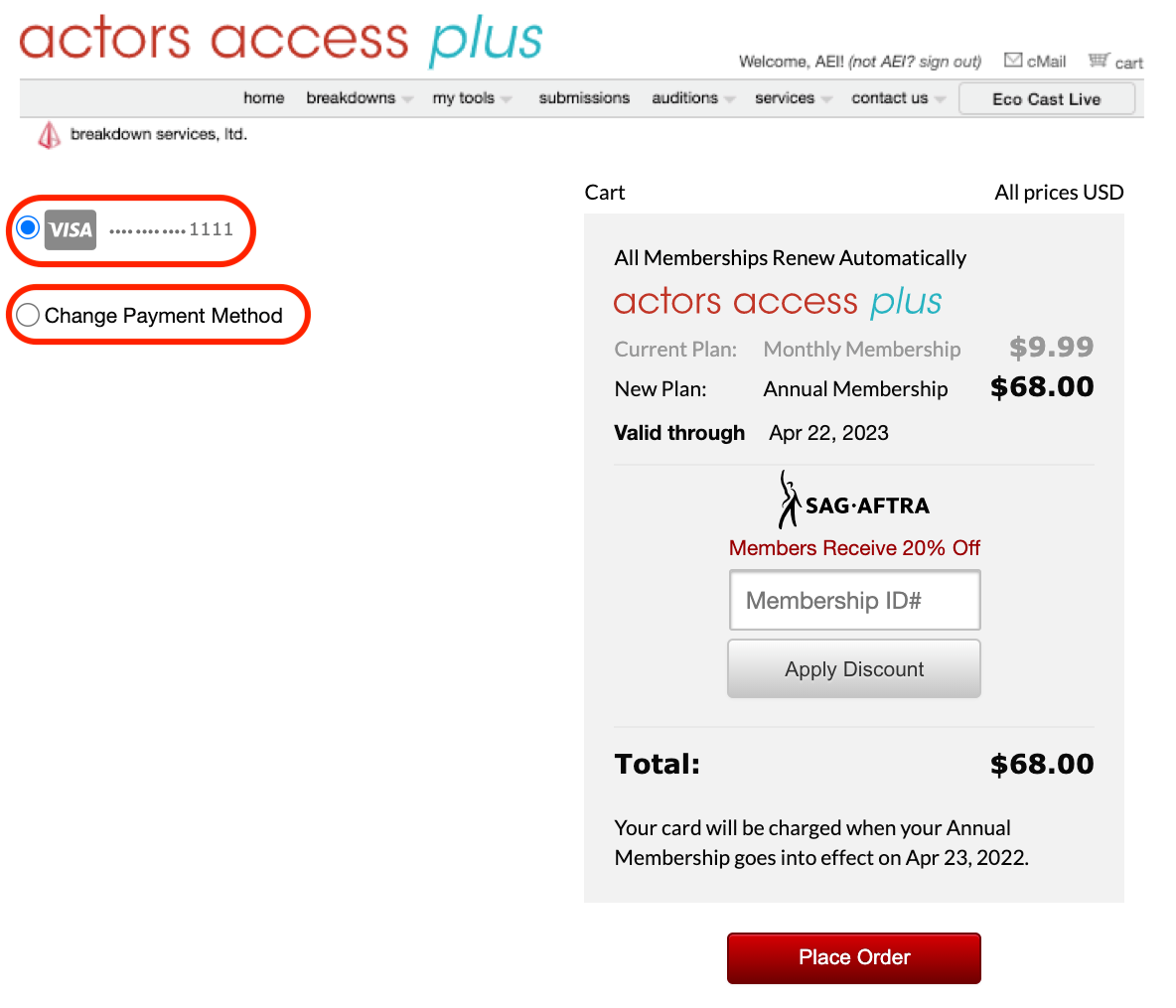 ACTORS All About Actors Access Plus Breakdown Express / Actors