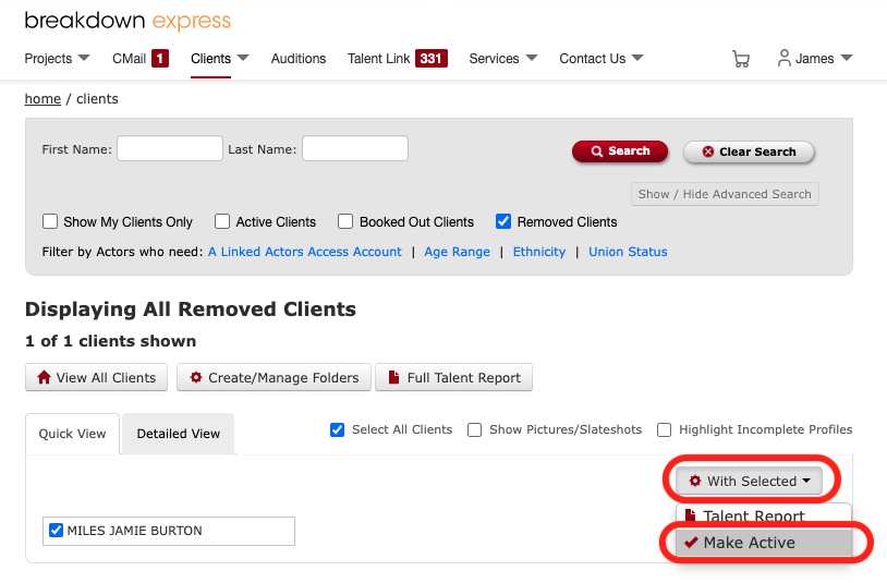 TALENT REPRESENTATIVES How to Manage Your Client Roster Breakdown