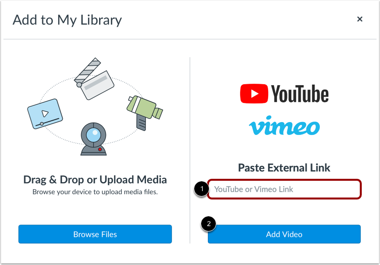 Add to My Library screen in Canvas Studio