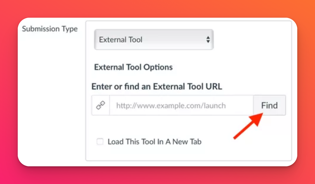 Screenshot of Submission Type