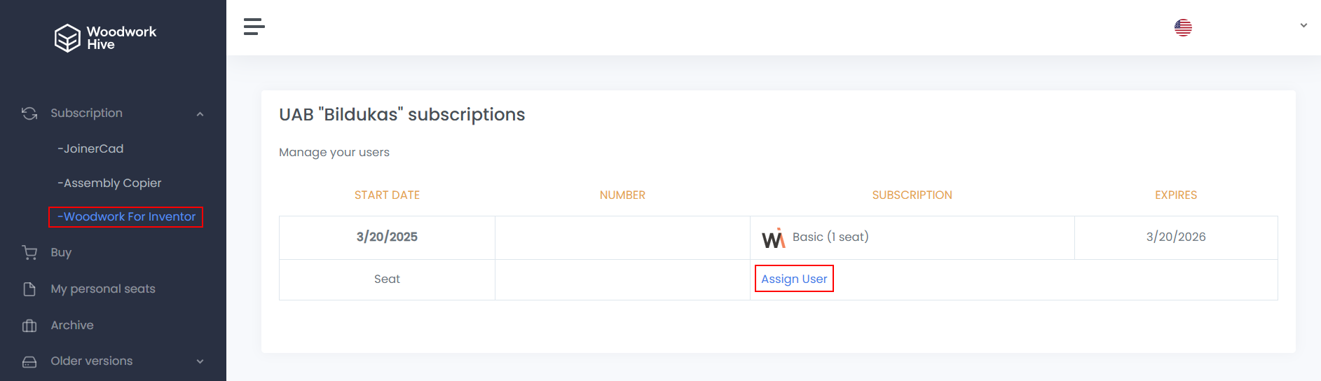 Assign user