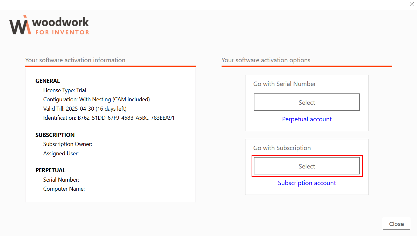 Subcription license
